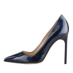 Manolo Blahnik BB Pump in Navy Shimmer